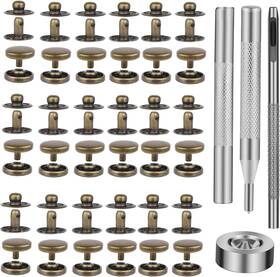 Tlkkue01 Tlkkue 718519389065 50 Sets 10mm Leather Snap Fasteners Kit Bronze Buttons Tools For Sewing Belts