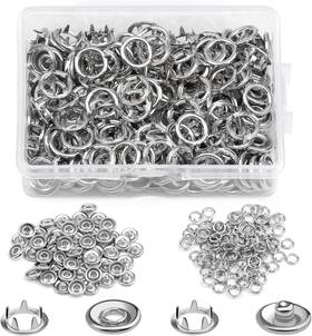 Tlkkue 718519389195 50 Sets Snap Button 9.5mm Metal Silver Transparent