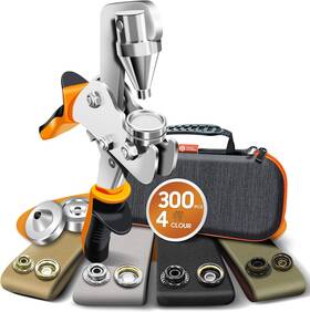 Akb30 Toolhoper Snap Fastener Tool Installation Kit 4 Colors 300 Pcs Of Orange