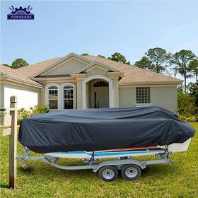 Tg113265 Topgears Black 420d 11-13ft Yacht Cover Waterproof Boat V-hull Runabouts