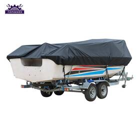 Tg113355 Topgears New 210d Boat Cover V-hull Runabout 17-19ft Black Waterproof