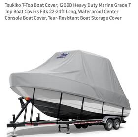 123456 Tsukiko T-top Boat Cover 1200d Heavy Duty Marine Grade T Top Covers Fits 22-24ft