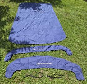 45745.1-2 Tumacs Berkshire 22 Rfc Cts Le Pontoon Boat Bimini Top 6ft Canvas Fabric And 2 Boots -navy