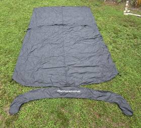 45745.1-3 Tumacs Berkshire 22 Rfc Cts Le Pontoon Boat Bimini Top 6ft Canvas Fabric And Boot - Coal