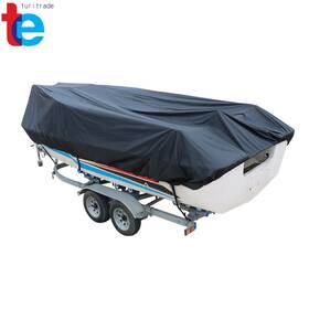 F8-012520 Turitrade New Black Boat Cover For Fishing V-hull Tri-hull Runabout Waterproof Trailerable
