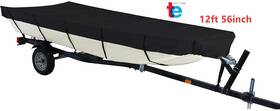 Tr42028 Turitrade 210d For Jon Boat Cover Fits 12ft-18ft L Beam Width Up To75in Black