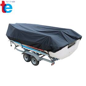 Tr65706 Turitrade Waterproof Heavy Duty Boat Cover V-hull Runabouts 11-13ft 420d Black