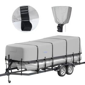 Tuszom 788440065314 Fully 900d Solution Dyed Pontoon Boat Cover With Upgraded 12 4 Pcs W Inch