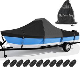 B06zk00bg Tuszom 1600d 1200d Tearproof Center Console Boat Cover With 2 Inch Wide Loops 22-24ft 2643