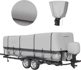 Sg00016 Tuszom True 900d Solution Dyed Trailerable Pontoon Boat Cover 17ft-20ft