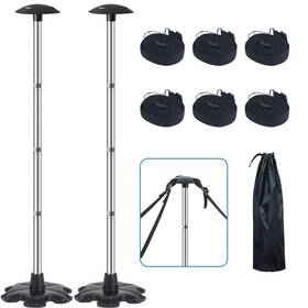 Czzcg-xj-001 Veithi Boat Cover Support Poles 2 Pack With Stable Anti-slip Rubber Base Stainless