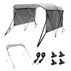 3gcyzypdcl6l6omc6 Vevor 3 Bow Bimini Top Boat Cover Detachable Mesh Sides 600d With Frame 79 Inch -84 W