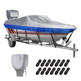 Vinpatio 704593701954 Boat Cover 24-26 Ft 600d Solution-dyed Polyester Trailerable Bass Wit