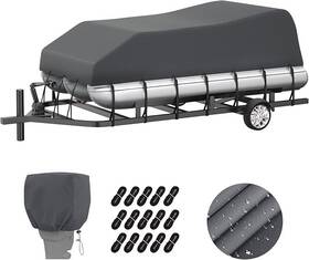 Vinpatio 789949972196 Pontoon Boat Cover Trailerable Motorcover Heavy Duty 800d 21ft-24ft
