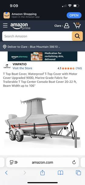 Tt-hull-2224 Vinpatio T -top Cover Waterproof With Motor 900d 20-22 Ft Beam Width Up To 106 Inch