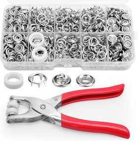 Vsbs200 Vintrex 200set Metal Snap Button Kit - Silver Hollow Snaps For Fabric