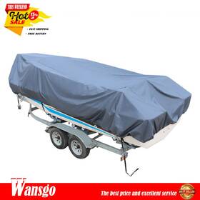 Wg1302616 Wansgo 600d Marine Polyester Grade Canvas Trailerable Boat Cover Storage Pu 23-24ft 102 Inch