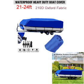 Nb-a300-7 Waterproof Heavy Duty Boat Cover Trailerable Pontoon 21ft-24ft Free Storage Bag