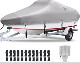 A300-20-1719-96 Waytules Heavy Duty 1200d Pu Waterproof Boat Cover 17ft- 19ft Trailerable Marine Grade P