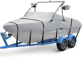 Weddkamsh 027685175922 Ski And Wakeboard Tower Boat Cover 22-24ft With Metal Buckles Waterproof Tear Resista