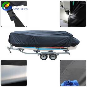 Ea575782su Wflnhb Black Waterproof 11-13ft Boat Cover Fishing V-hull Runabout Trailerable New