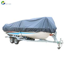 Ea967242su Wflnhb V-hull Boat Cover Waterproof Trailerable Fishing Ski Bass 210d 17-19ft Gray