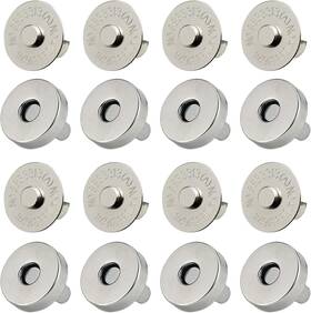 L2022061403 Woramuk 20 Set Magnetic Snaps Purse Bag Fastener Clasp Silver 14mm