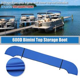 X Autohaux 641832776550 Square Tube Bimini Top Storage Boot 97 Inch -103 W 600d Polyester Pacific Blue 1 Set