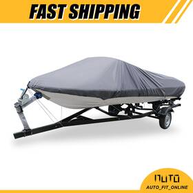 210d X Autohaux 726215602692 One 16-18ft Boat Cover Waterproof Fishing V-shape Gray 570x300cm Universal