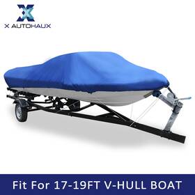 210d X Autohaux 752374441612 17-19ft Blue Boat Cover Waterproof Speedboat V-shape 600x 300cm
