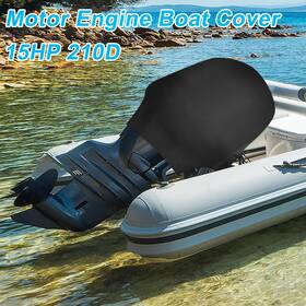 210d X Autohaux 782685872218 Half Motor Engine Boat Cover 15hp Oxford Cloth Waterproof Outboard Black