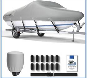 Bod2vwg3ng Xportion Trailerable Boat Covers 20-22 Ft Waterproof Uv Protection Gray