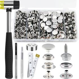 2.5gefz002 Xrihsnavi Canvas Snap Kit Snaps Button Heavy Duty Fastener Tool Set 356 Pcs Silver