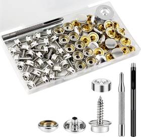 Fanbuk008 Xrihsnavi Canvas Snap Kit Snaps And Fasteners Marine Stainless 90 Pcs Silver