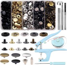 Gjq8-125t Xrihsnavi 514 Pieces Snap Fasteners Kit Silver Bronze Black Gun Gold