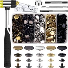 Sqb-125t Xrihsnavi 507pcs Snap Fasteners Kit 15mm Silver Bronze Gold Black Gun