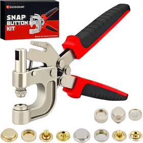 Y-zuisoumt 721545007322 Snap Button Kit Heavy Duty Fastener Tool With Sliver Gold Snaps