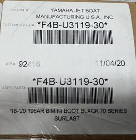 F4b-u3119-30-00 Yamaha 2018-2020 Ar195 Black Bimini Boot Brand New In Box