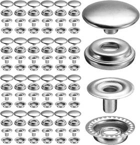 Yichuangxin 192188061987 108pcs 15mm Stainless Steel Fastener Snap Press Stud Cap Button Marine Silver