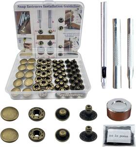 Bu633 Yihoppl 15mm Leather Snap Fasteners Kit Brass Metal Button Snaps Copper Embryo