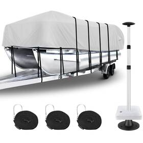 1200d Yimsting 735530866641 Pontoon Boat Covers Cover With Support Pole Waterproof