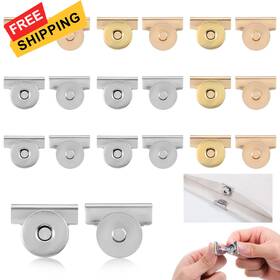 641810 Yuanchu 1 Vyygbyvg 10pair No-sewing Seamless Magnetic Snap Buttons Metal Gold Silver