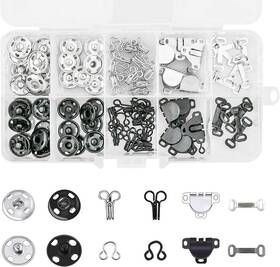206030 Yuntop Zhj 50 Pairs 3 Styles Sewing Fasteners Eyes Hooks For Silver White Black Bronze