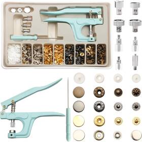 Yusbuton 737706426352 Snap Button Kit - Metal And Plastic Buttons With Fastener Black