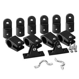 Yusove 769044115186 Boat Bimini Top Fittings Hardware Set 3 Bow 7/8 Inch Black Nylon Setjaw Slide