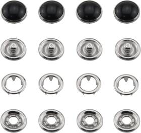 Zczqc 728456063874 30 Sets 10mm Black Pearl Snap Buttons Metal Ring Snaps Popper