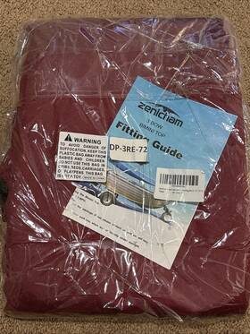 Dp-3re-72 Zenicham 3 Bow Boat Bimini Top 600d 6ftl 67 Inch -72 W Red Burgundy No Fram