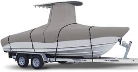T-26-gr Zenicham 900d Marine Grade Fade And Tear Resistant Trailerable T-top Boat Cover 24ft-26ft