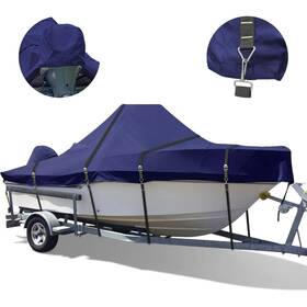 Z-zkc-nv-18 Zenicham 900d Heavy Duty Boat Cover Fits 16ft-18.5ft Beam Width Up To 98 Inch Navy