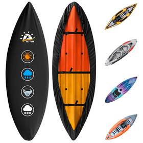 Kc-11ft-blk Zettum Kayak Cover 11 Ft 600d Canoe For Outdoor Storage Heavy Duty And Waterp